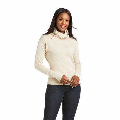 Beige Ariat Lexi Women's Sweaters | NZIK14369