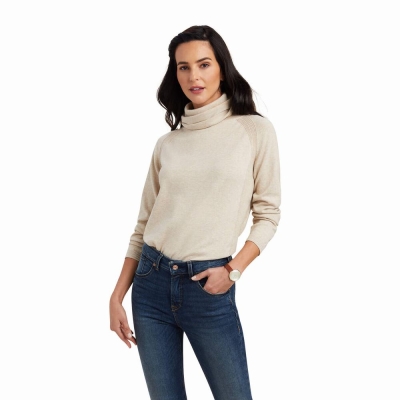 Beige Ariat Lexi Women's Sweaters | ZPWH81962