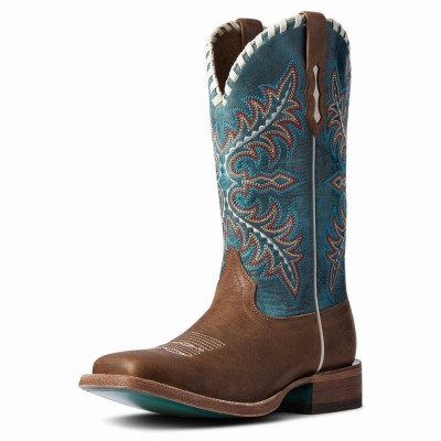 Beige Brown Ariat Eldora Women's Western Boots | FKNT06914