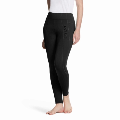 Black Ariat Attain Knee Patch Grip Women's Pants | BUSD36275