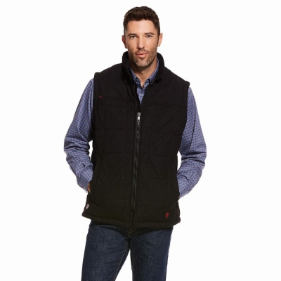 Black Ariat FR Crius Insulated Men's Jackets | CQNI46578