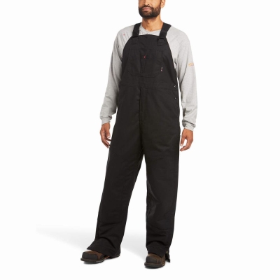 Black Ariat FR Insulated Overall 2.0 Men's Pants | QKAX51890