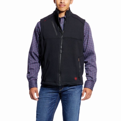 Black Ariat FR Polartec Platform Men's Jackets | VPDX57603