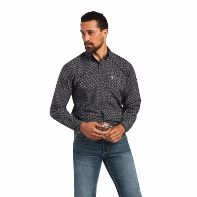 Black Ariat Max Classic Fit Men's Shirts | XCJP71528