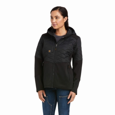 Black Ariat Rebar Cloud 9 Water Resistant Insulated Women's Jackets | FMAU84679