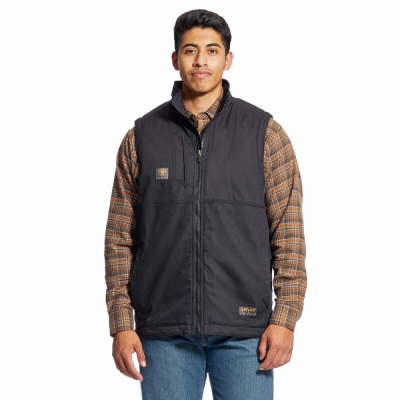 Black Ariat Rebar DuraCanvas Men's Jackets | LJFH74130