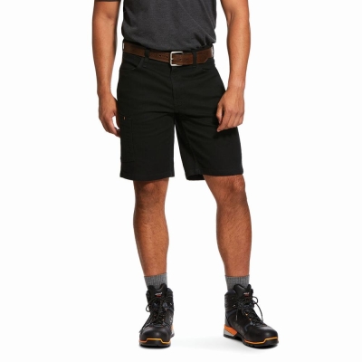 Black Ariat Rebar DuraStretch Made Tough Men's Pants | HOGI08314