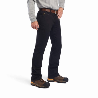 Black Ariat Rebar M7 DuraStretch Made Tough Men's Pants | BLVX38794