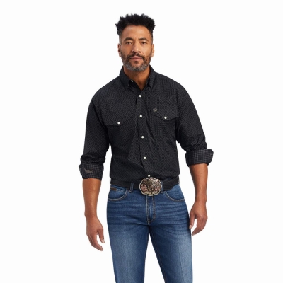 Black Ariat Relentless Resilient Stretch Classic Fit Snap Men's Shirts | ZPKN41850