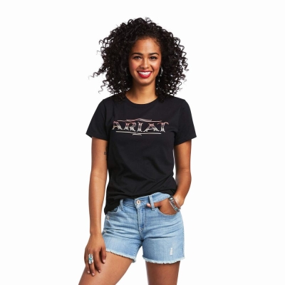 Black Ariat Serape Style Women's Tops | QNZC18392