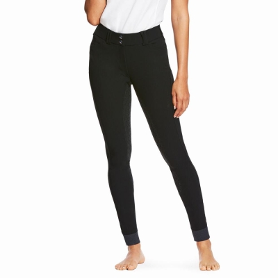 Black Ariat Tri Factor Grip Full Seat Breech Women's Pants | QOYX01675