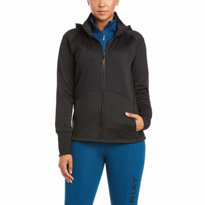 Black Ariat Wilde Full Zip Women's Hoodies | ODVX15067