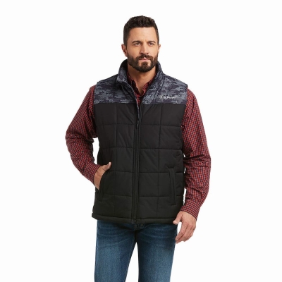 Black Camo Ariat Crius Insulated Men's Jackets | FUVI17345