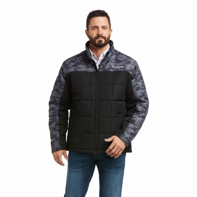 Black Camo Ariat Crius Insulated Men's Jackets | TRKW82961