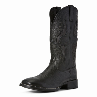 Black Dark Grey Ariat Solado VentTEK Men's Western Boots | EMRO86504