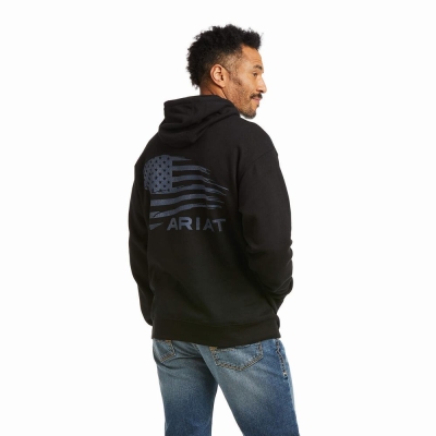 Black Grey Ariat Patriot 2.0 Men's Hoodies | CUGR37416