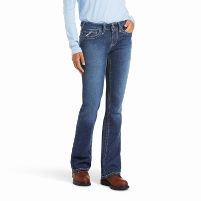 Blue Ariat FR DuraStretch Basic Cut Women's Jeans | ODFQ43291