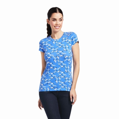 Blue Ariat Gallop Women's Tops | CGUH27054