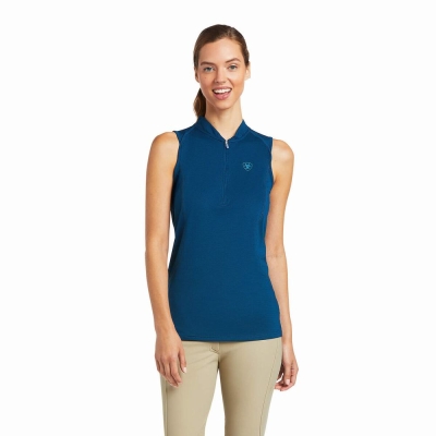 Blue Ariat Hailey 1/4 Zip Women's Tops | VWDF67958