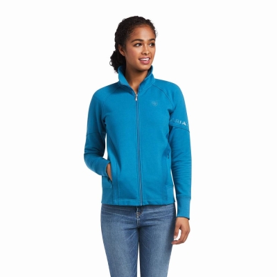 Blue Ariat Largo Full Zip Women's Hoodies | YNMI14857