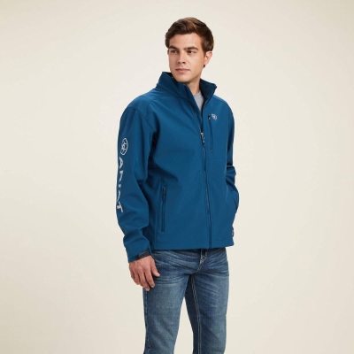 Blue Ariat Logo 2.0 Softshell Men's Jackets | LSPR64798