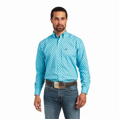 Blue Ariat Manuel Classic Fit Men's Shirts | ZMPL34560