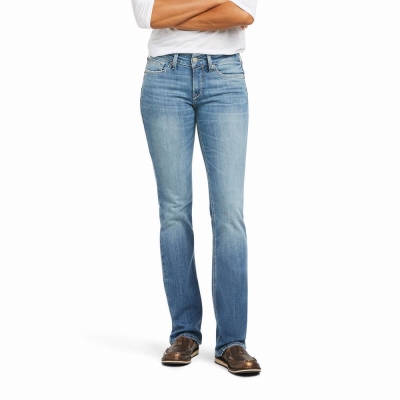 Blue Ariat R.E.A.L. Perfect Rise Karen Women's Straight-Fit Jeans | JVOU82579