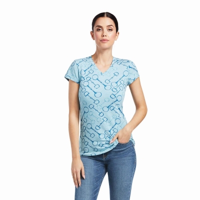 Blue Ariat Snaffle Women's Tops | RSMX03461