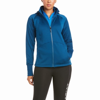 Blue Ariat Wilde Full Zip Women's Hoodies | UPFX87416