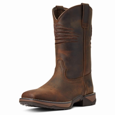 Brown Ariat Anthem Patriot Women's Western Boots | BZGL48702