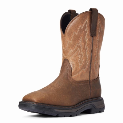 Brown Ariat Big Rig Men's Work Boots | EOAG94127