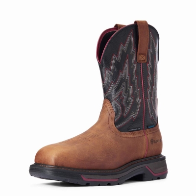 Brown Ariat Big Rig Waterproof Composite Toe Men's Waterproof Boots | VYUE18057