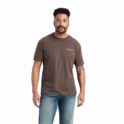 Brown Ariat Bronc Buster Men's Polo Shirts | CDZP76408