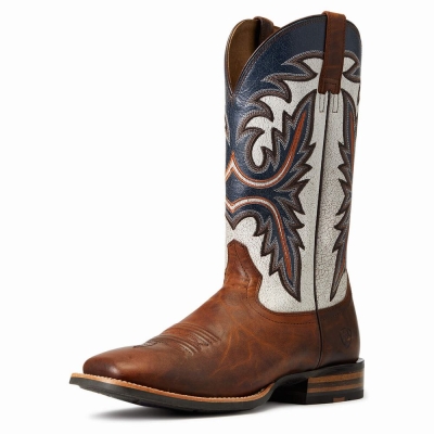 Brown Ariat Brushrider Men's Western Boots | UNCZ41075