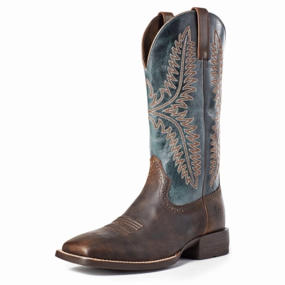 Brown Ariat Caprock Men's Western Boots | EIVO46729