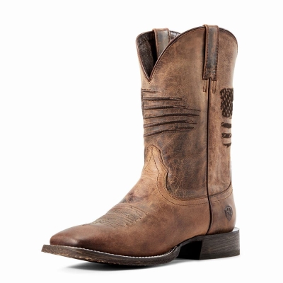 Brown Ariat Circuit Patriot Men's Western Boots | XYCW29836