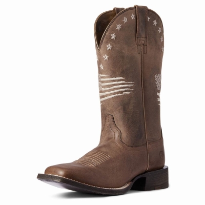 Brown Ariat Circuit Patriot Women's Western Boots | HVKE78506