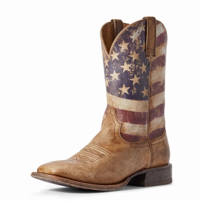 Brown Ariat Circuit Proud Men's Western Boots | ZJYV60735