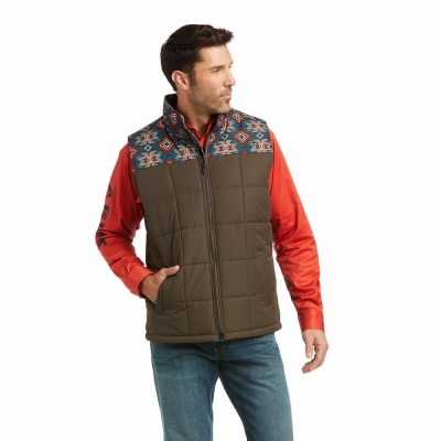 Brown Ariat Crius Insulated Men's Jackets | CVMQ06532