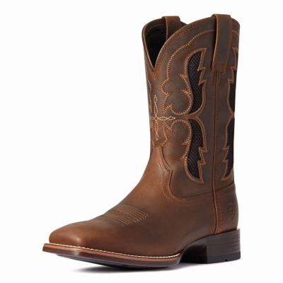 Brown Ariat Dash VentTEK Ultra Men's Western Boots | ZWNK07821