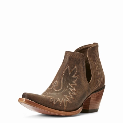 Brown Ariat Dixon Women's Booties | TXWE19254