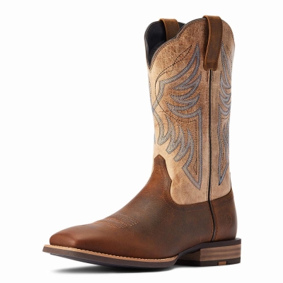 Brown Ariat Everlite Blazin Men's Western Boots | OVAS31964