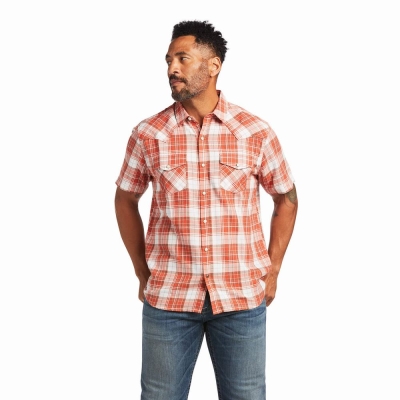 Brown Ariat Harley Retro Fit Men's Shirts | AVCG64938