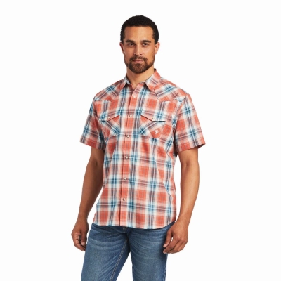 Brown Ariat Hawk Retro Fit Men's Shirts | OHLR72364