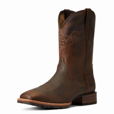 Brown Ariat Hybrid Fly High Men's Western Boots | XZGC29401