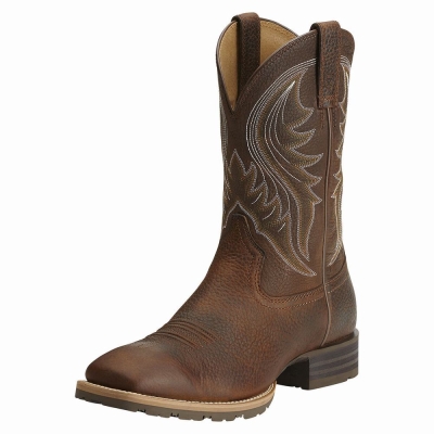 Brown Ariat Hybrid Rancher Men's Western Boots | AWTB97652