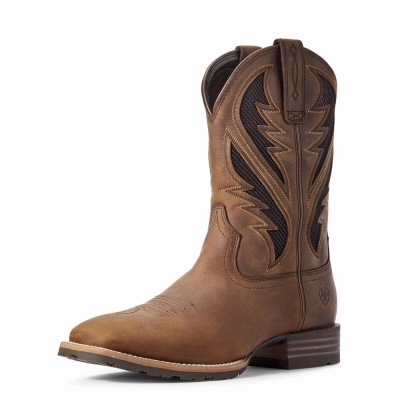 Brown Ariat Hybrid VentTEK Men's Western Boots | PSGB09632