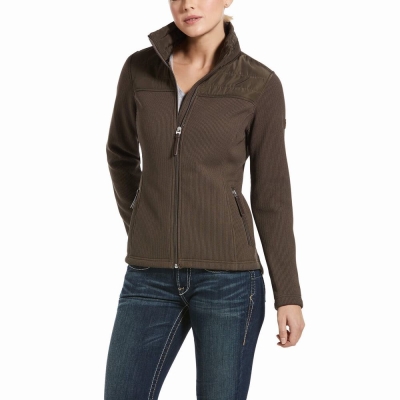 Brown Ariat Kalispell Full Zip Women's Hoodies | IHEW46758