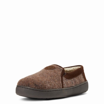 Brown Ariat Lincoln Men's Slippers | CIUW87904