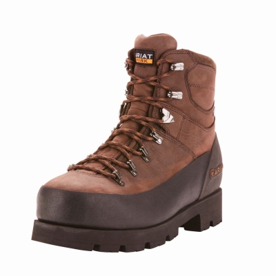 Brown Ariat Linesman Ridge 6" GORE-TEX Composite Toe Men's Waterproof Boots | EPAW70619